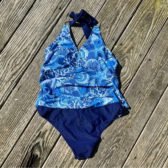 2 piece  tankini ocean print - Picture 9 of 13